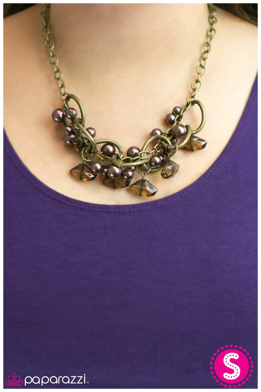 Paparazzi Necklace ~ Tangled - Brass