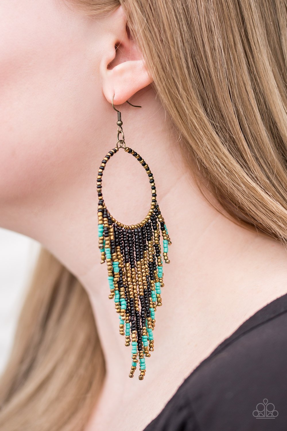 Paparazzi Earring ~ Live Off The BADLANDS - Black