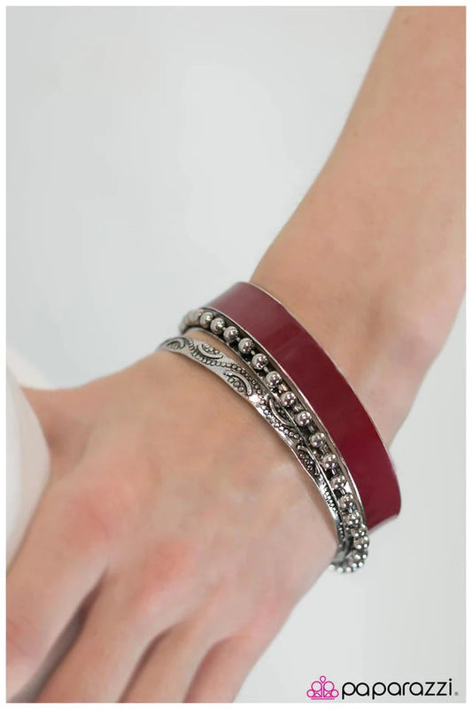 Pulsera Paparazzi ~ So Boho - Rojo