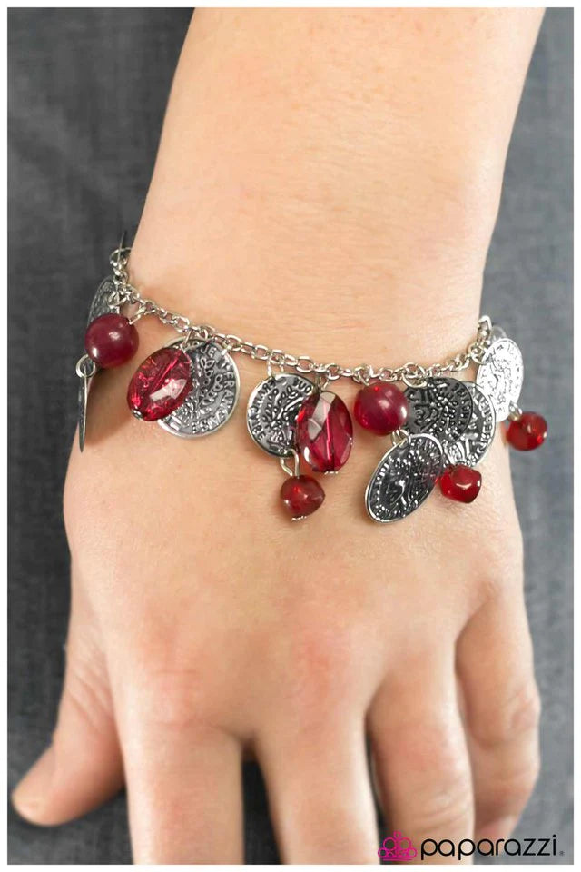 Paparazzi Bracelet ~ Two-Faced- Red