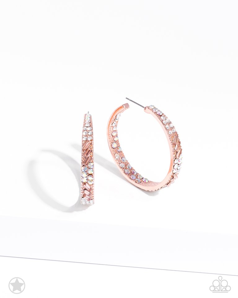 Glitzy by Association - Copper - Paparazzi Earring Image