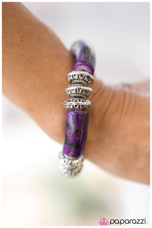 Paparazzi Bracelet ~ Rocky Road - Purple