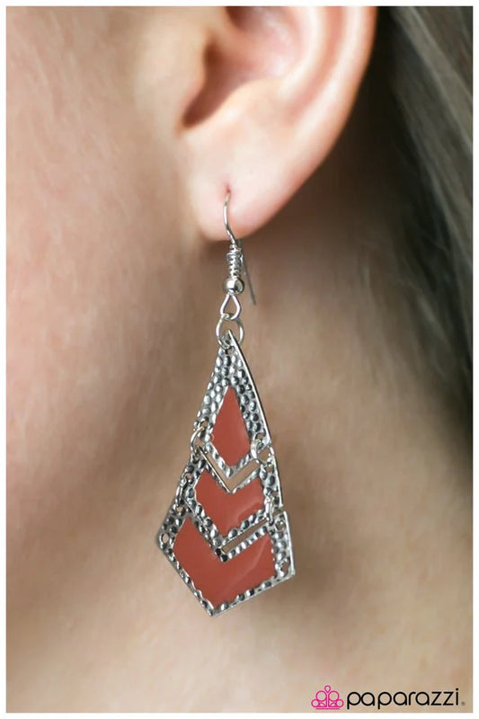 Paparazzi Earring ~ Wild Child - Orange