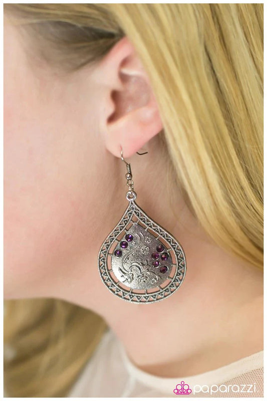 Paparazzi Earring ~ Morning Dew - Purple