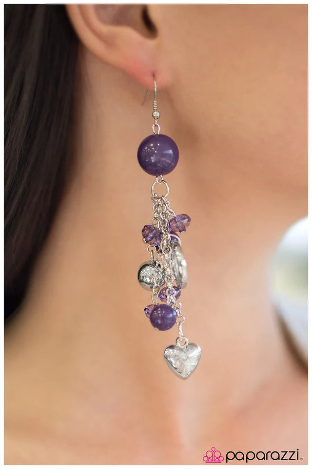 Paparazzi Earring ~ In the Still Of the Night - Purple