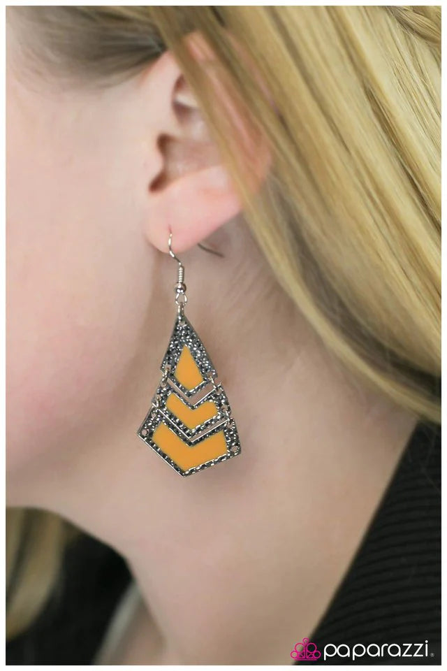 Paparazzi Earring ~ Wild Child - Yellow