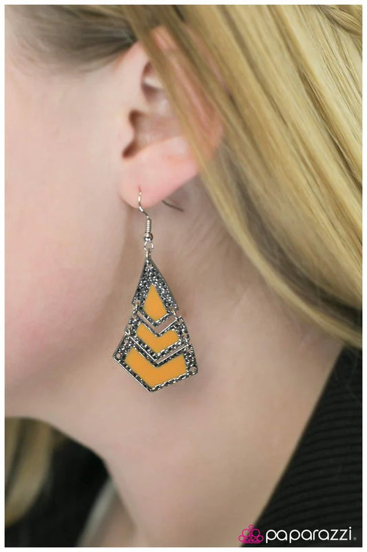 Paparazzi Earring ~ Wild Child - Yellow