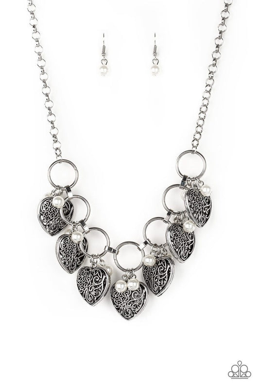 Paparazzi Necklace ~ Very Valentine - White