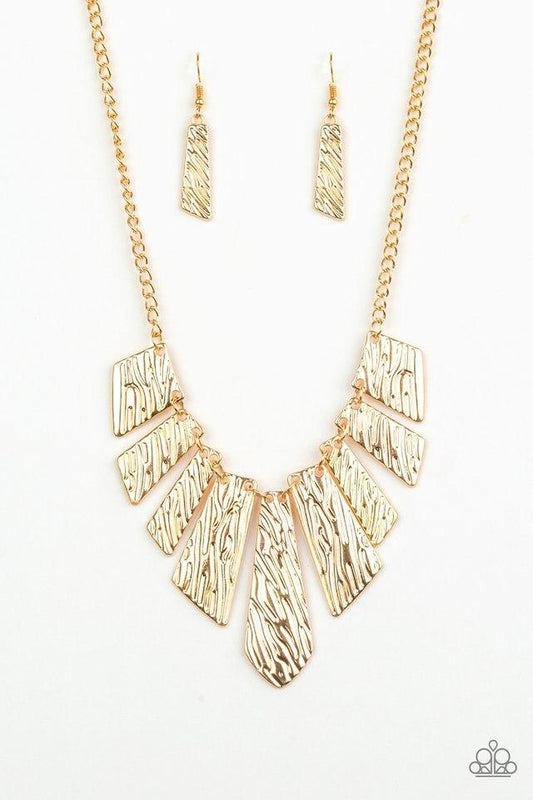 Paparazzi Necklace ~ Texture Tigress - Gold