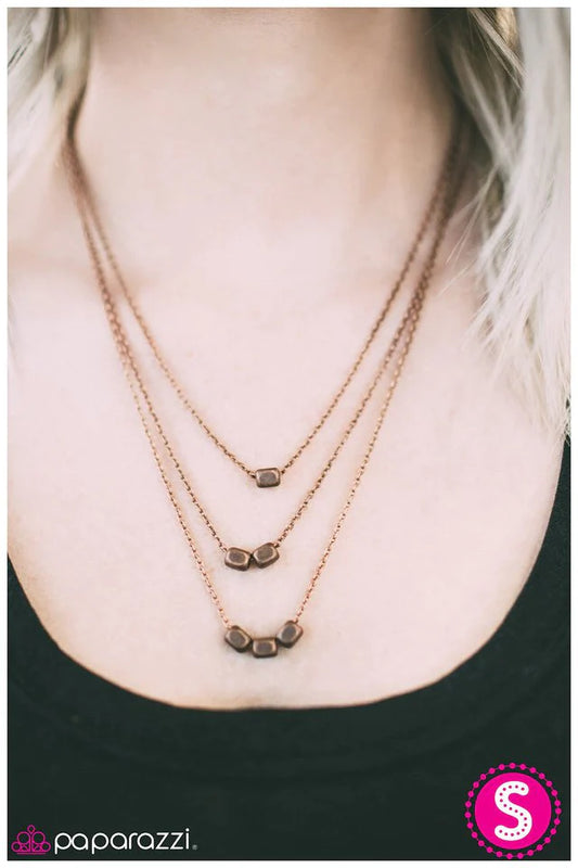 Paparazzi Necklace ~ Easy As One Two Three - Copper