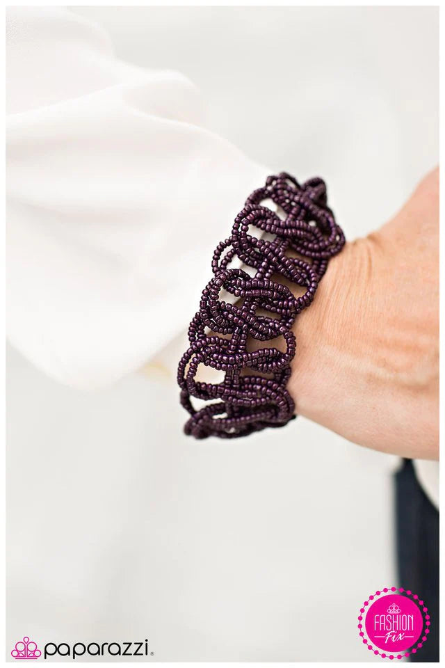 Paparazzi Bracelet ~ The BRAID and the Bold - Purple