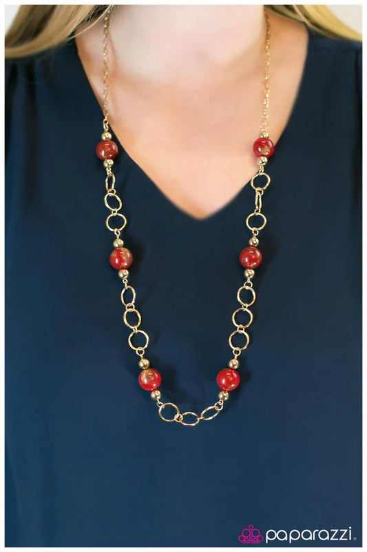 Paparazzi Necklace ~ Dressed to Impress - Red