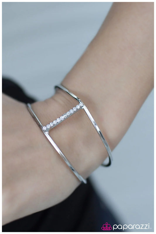 Paparazzi Bracelet ~ Outshining The Competition  - White