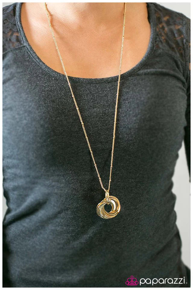 Paparazzi Necklace ~ Whirl Me Round - Gold