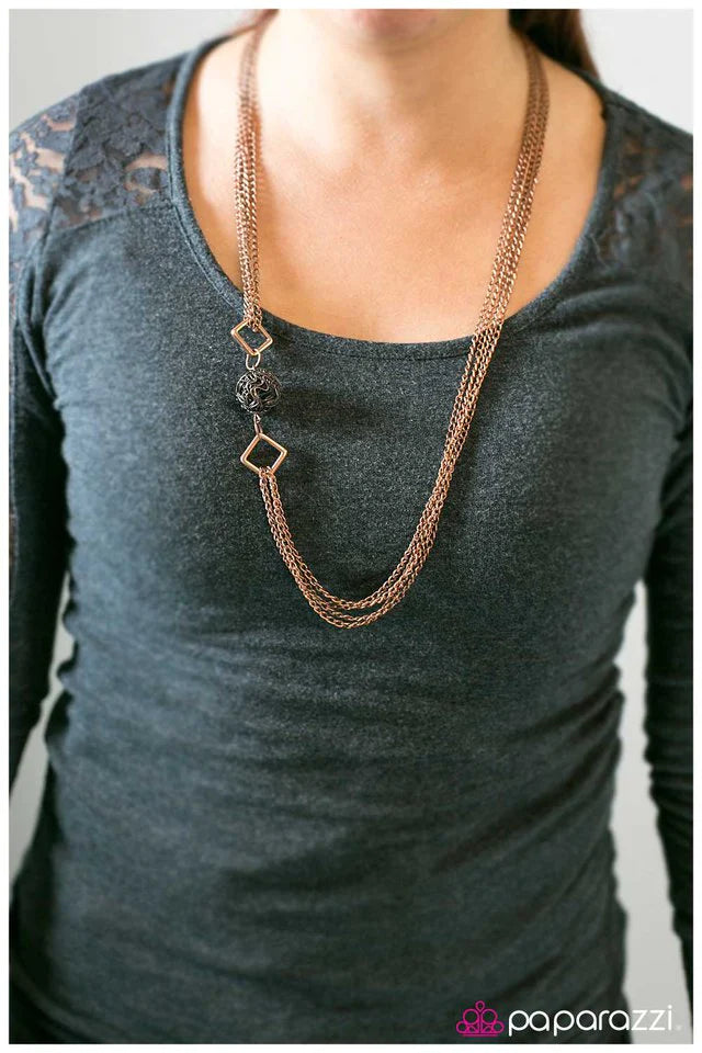 Paparazzi Necklace ~ Positive Thinking - Copper