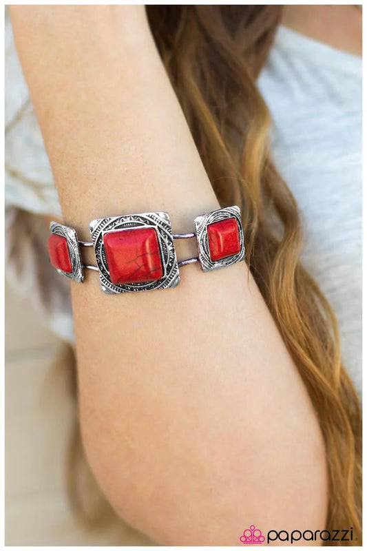 Paparazzi Bracelet ~ Enchanted Desert - Red