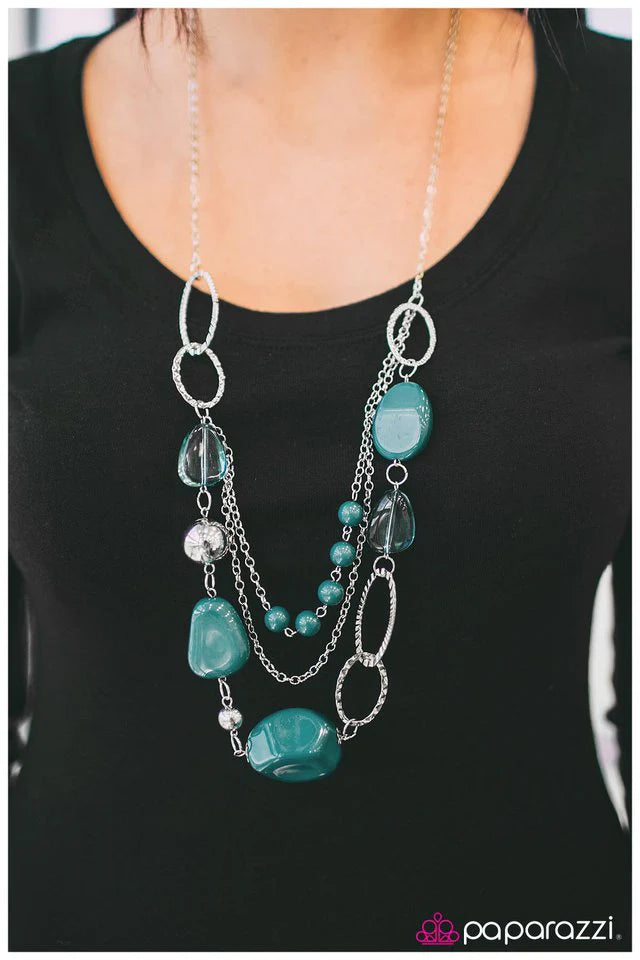 Paparazzi Necklace ~ Easy On The Eyes - Blue