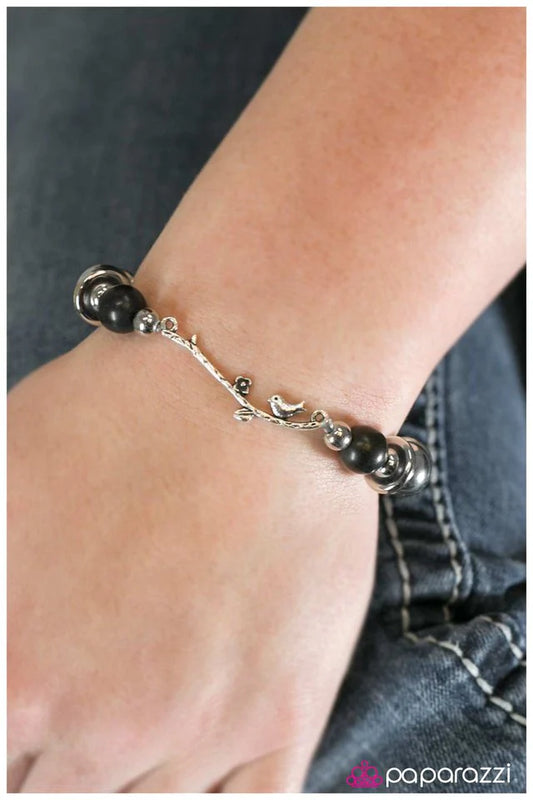 Paparazzi Bracelet ~ A Little Bird Told Me - Black