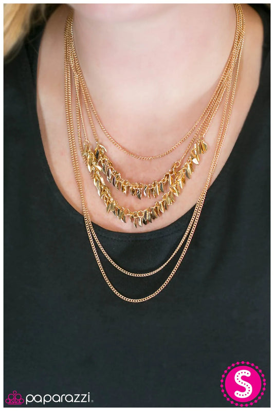 Paparazzi Necklace ~ A Craving for Chaos - Gold