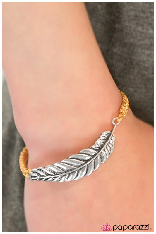 Paparazzi Bracelet ~ Under the FEATHER - Yellow