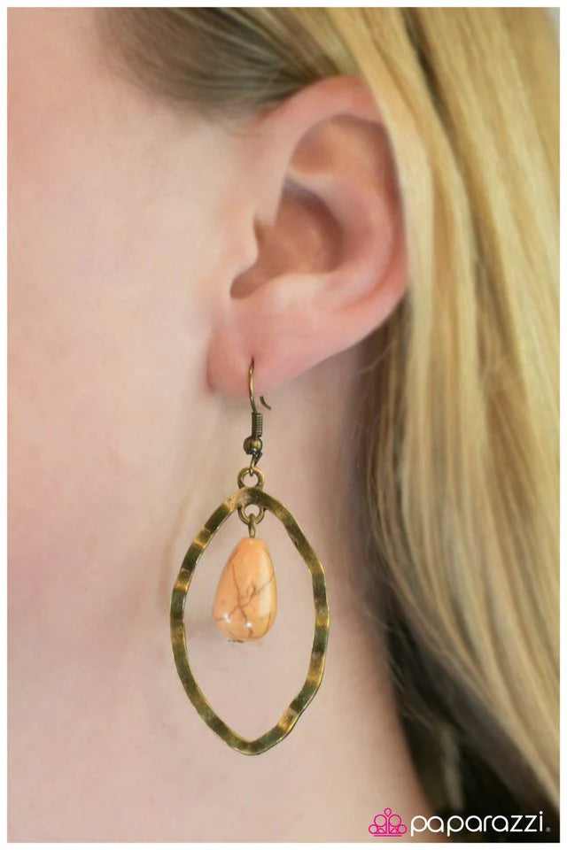 Paparazzi Earring ~ Desert Quarry - Yellow