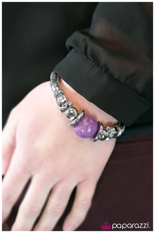 Paparazzi Bracelet ~ Brace Yourself - Purple