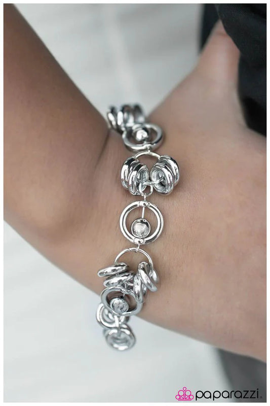 Paparazzi Bracelet ~ The Movers and Shakers - Silver