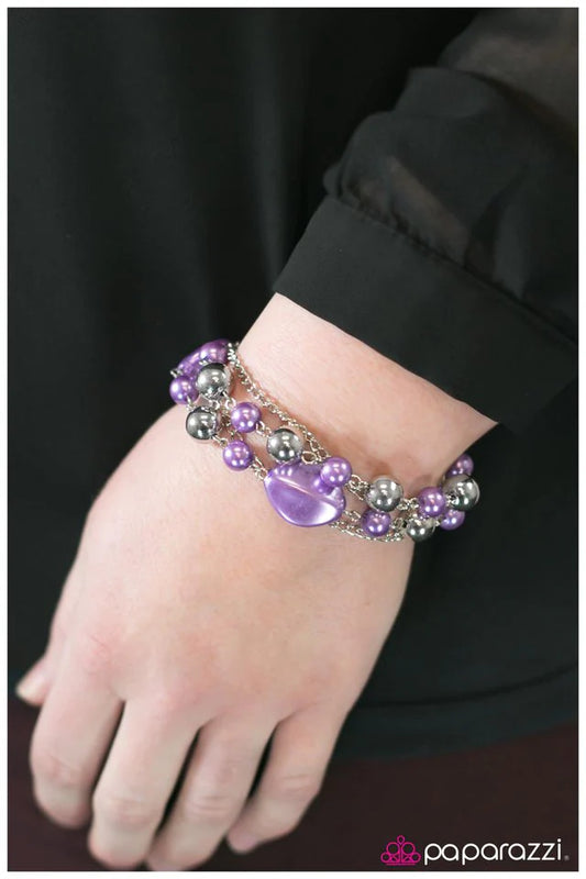 Paparazzi Bracelet ~ Jersey Girl - Purple