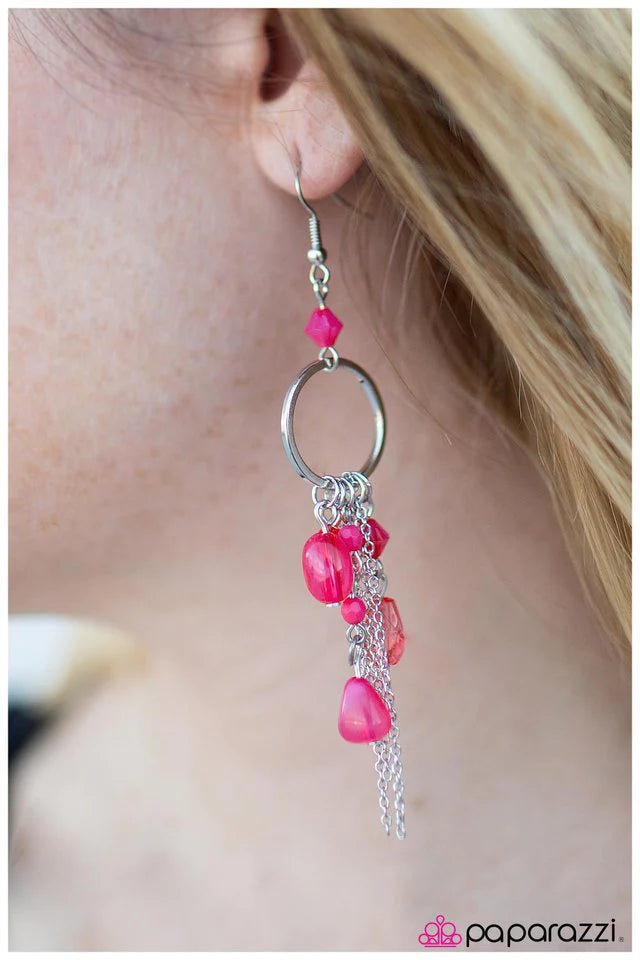 Paparazzi Earring ~ On A Whim - Pink