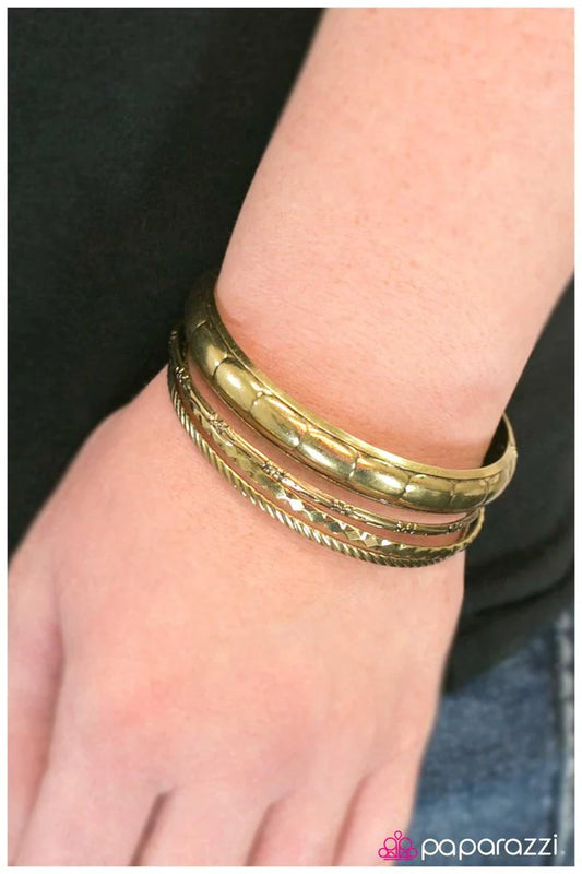 Paparazzi Bracelet ~ What A Riot - Brass