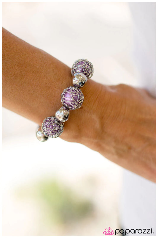 Paparazzi Bracelet ~ Elegant Entrapment - Purple