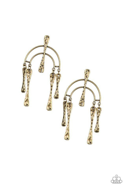 Paparazzi Earring ~ ARTIFACTS Of Life - Brass