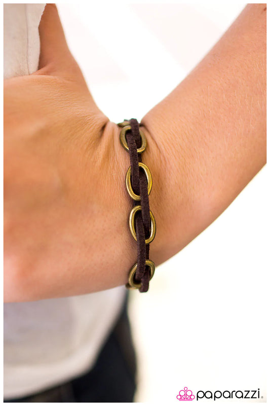 Paparazzi Bracelet ~ Hard To PerSUEDE - Brass