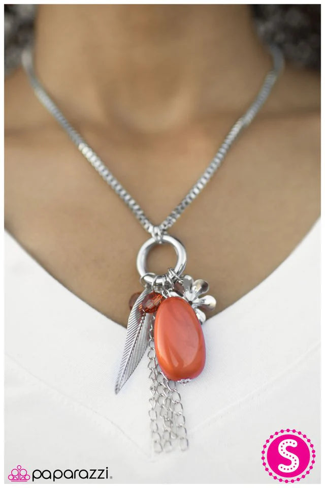 Paparazzi Necklace ~ See How High You Can Fly-Orange