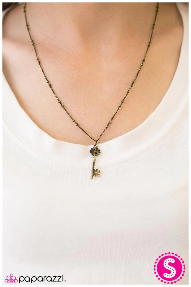 Paparazzi Necklace ~ Secret Love - Brass