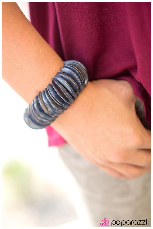 Paparazzi Bracelet ~ Half The Fun - Blue