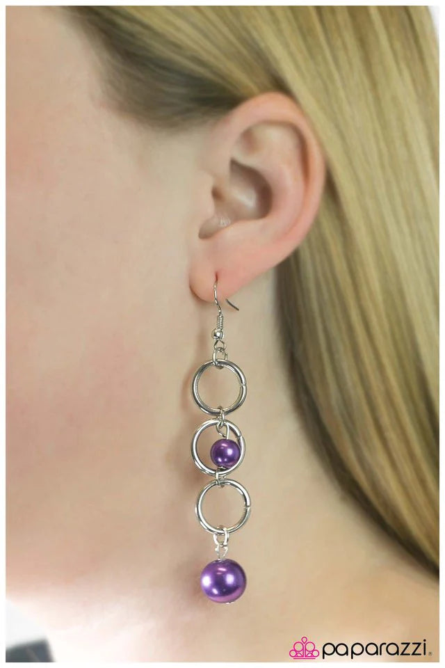 Paparazzi Earring ~ Blast Off- Purple