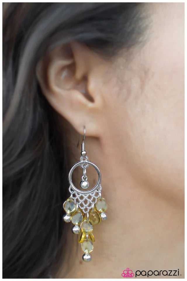 Paparazzi Earring ~ Daydreaming - Yellow