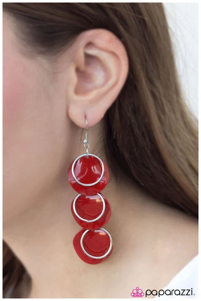 Paparazzi Earring ~ Too Good To Be True - Red