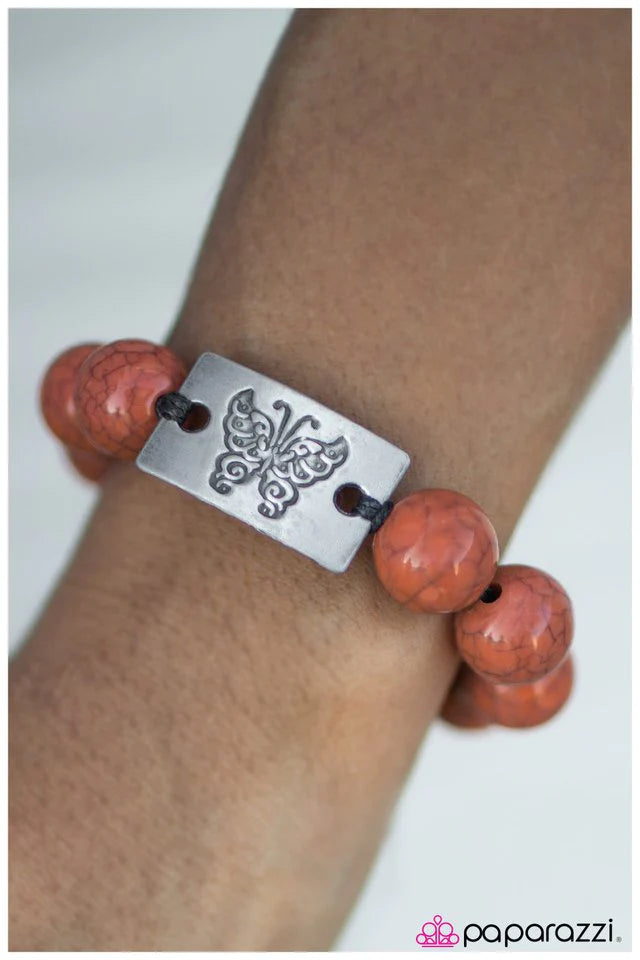 Paparazzi Bracelet ~ The Butterfly Effect - Orange