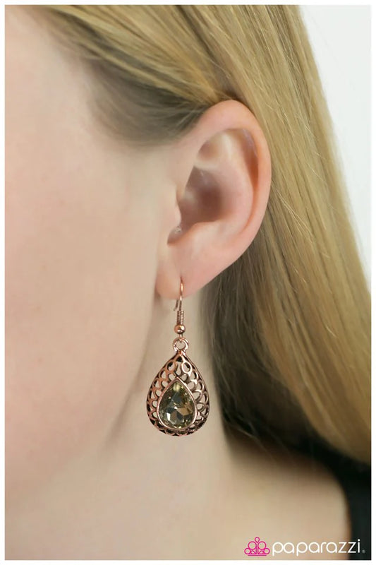 Paparazzi Earring ~ Just For Show - Copper