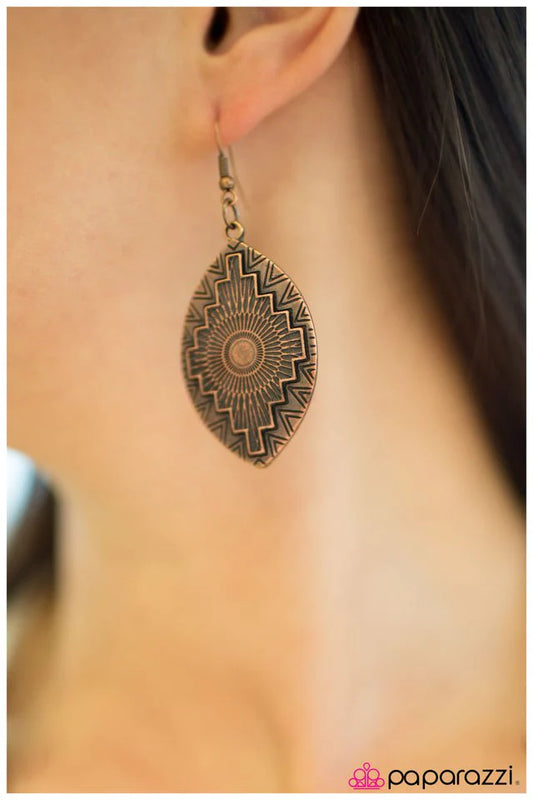 Paparazzi Earring ~ South by Southwest - Copper