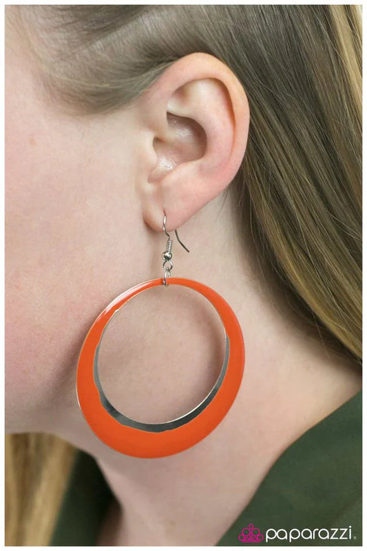 Paparazzi Earring ~ Fly Me To The Moon - Orange