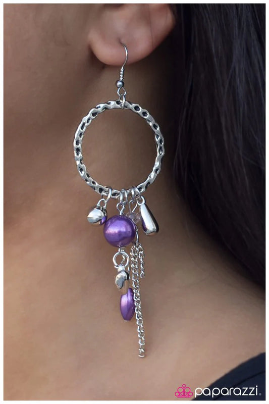 Paparazzi Earring ~ Little Things Mean A Lot - Purple