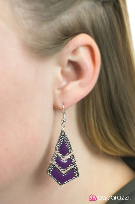 Paparazzi Earring ~ Wild Child - Purple