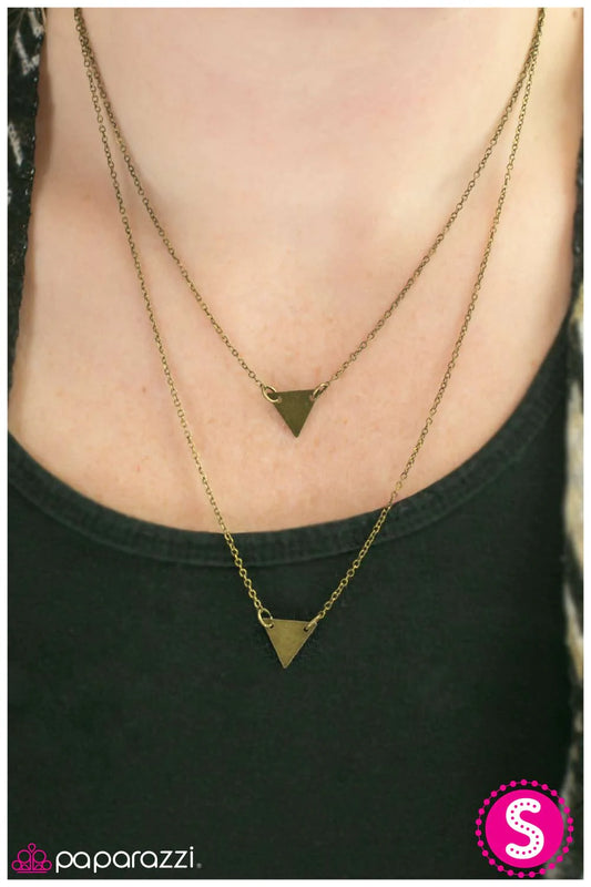 Paparazzi Necklace ~ TRI A Little Tenderness  - Brass