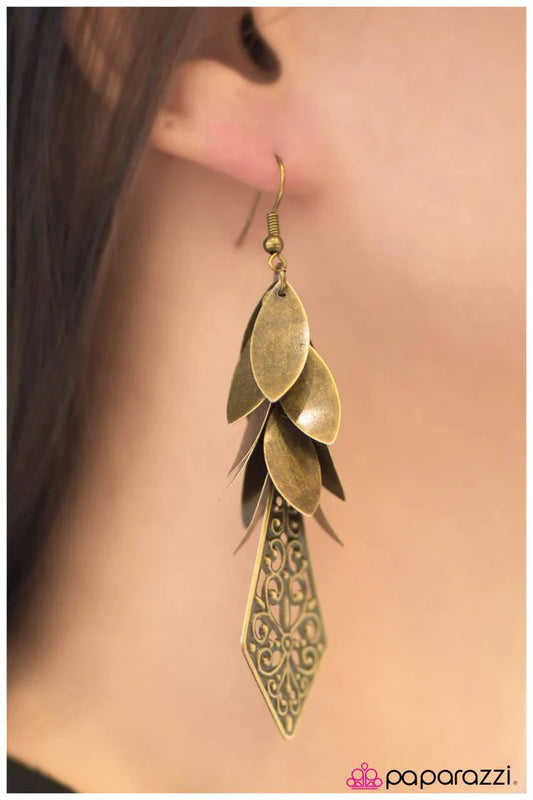 Paparazzi Earring ~ Fountain Of Youth - Brass