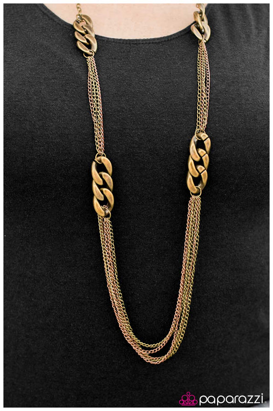 Paparazzi Necklace ~ A Mad Rush - Brass