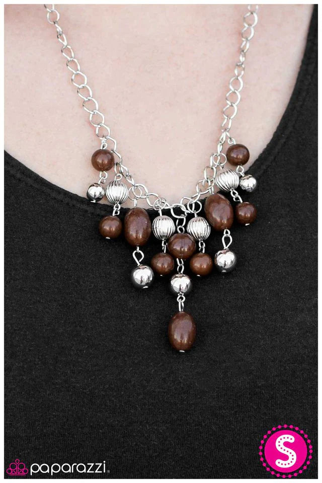 Paparazzi Necklace ~ Pebble for Your Thoughts? - Brown