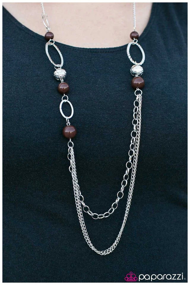 Paparazzi Necklace ~ Somewhere Along The Line - Brown